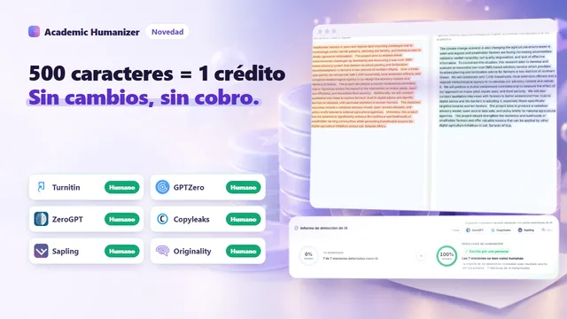 Ilustración abstracta sobre los precios y créditos de Academic Humanizer: fichas apiladas junto a una página medida en segmentos cortos