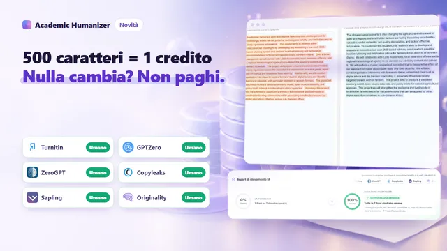 Illustrazione astratta su prezzi e crediti di Academic Humanizer, gettoni impilati accanto a una pagina suddivisa in brevi segmenti