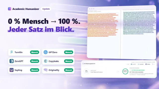Abstrakte Illustration zu einem KI-Erkennungsbericht: zwei Textspalten nebeneinander mit einander zugeordneten, hervorgehobenen Sätzen