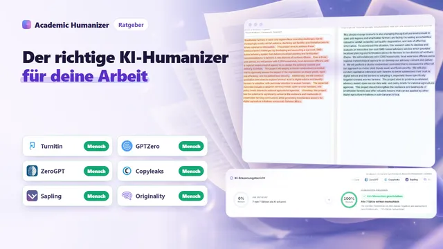 Abstrakte Illustration zur Auswahl eines AI Humanizer für wissenschaftliche Texte: eine Checkliste neben einem Manuskript, das geprüft wird