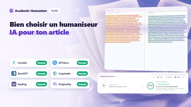 Illustration abstraite sur le choix d'un humanizer IA pour la rédaction académique : une checklist à côté d'un manuscrit en cours d'évaluation