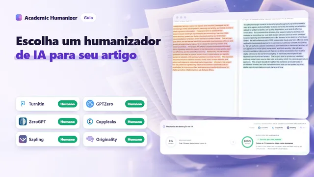 Ilustração abstrata sobre como escolher um AI humanizer para escrita acadêmica: um checklist ao lado de um manuscrito em avaliação