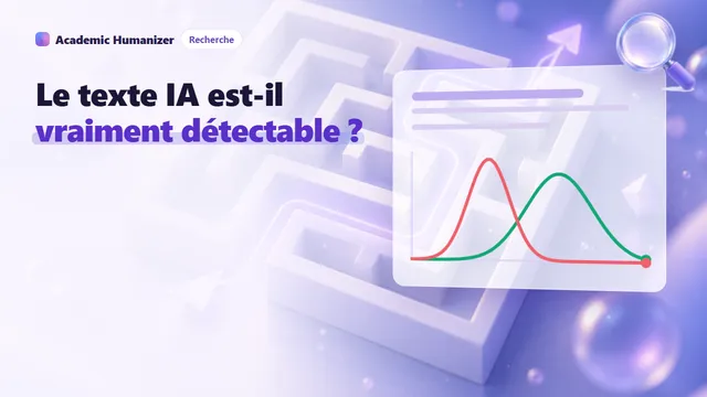 Illustration abstraite sur la possibilité de détecter de façon fiable un texte généré par IA : deux formes d'onde qui se superposent lentement, avec l'aiguille d'un détecteur hésit