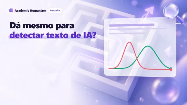 Ilustração abstrata sobre a possibilidade de detectar texto gerado por IA: duas ondas sobrepostas que se fundem aos poucos, com a agulha de um detector oscilando entre elas