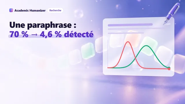 Illustration abstraite sur la paraphrase et la détection d'IA : un paragraphe remodelé sous une nouvelle forme tandis que son idée centrale reste éclairée