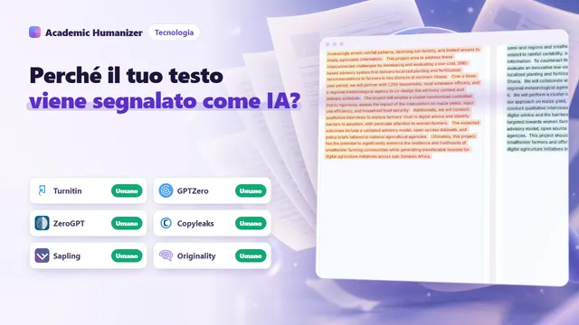Illustrazione astratta di come i detector di testo AI valutano la prevedibilità delle parole in una frase