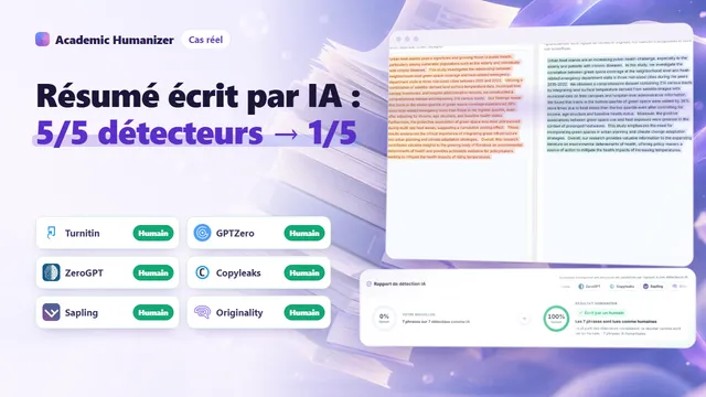 Illustration abstraite sur l'humanisation d'un résumé de recherche rédigé par IA, avec des phrases marquées et vérifiées ligne à ligne