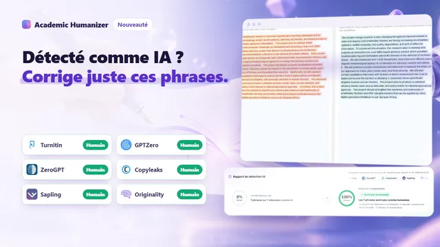Illustration abstraite de l'édition phrase par phrase dans Humanizer v2, quelques lignes surlignées au milieu d'un texte intact