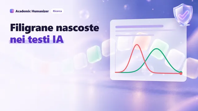 Illustrazione astratta sul watermarking degli LLM: un flusso di tessere con parole, quasi tutte verdi e alcune rosse, che scorre davanti a una lente d'ingrandimento