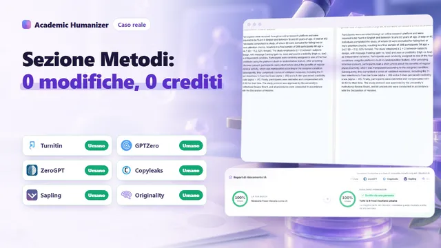 Illustrazione astratta sul rilevamento AI in una sezione Metodi, con tabelle, statistiche e passaggi di protocollo sotto una scansione color ambra uniforme