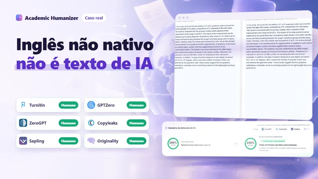 Ilustração abstrata sobre escrita em inglês por não nativos e detectores de IA, com uma página manuscrita passando intacta por um scanner
