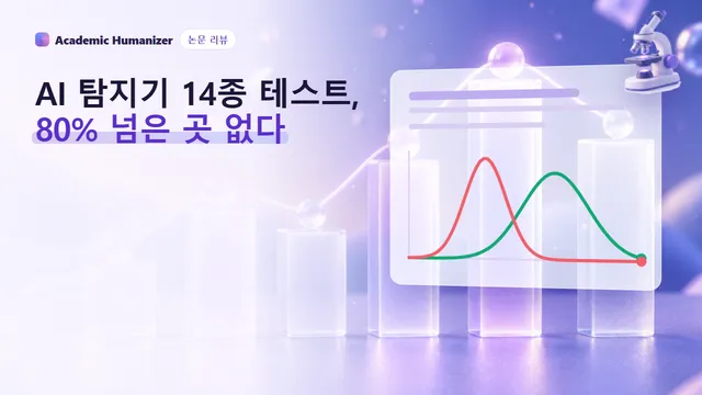 같은 문서 묶음을 읽는 계기판 14개로 표현한 AI 탐지 도구 테스트 추상 일러스트